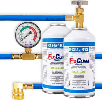 shumee KOMPLET ZA POLNJENJE KLIMATSKE NAPRAVE HLADILNO SREDSTVO R134A 2X PLIN