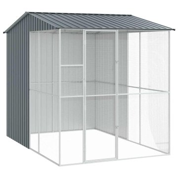 Vidaxl Ptičnik Antracit 215 x 310 x 247 cm Pocinkano jeklo