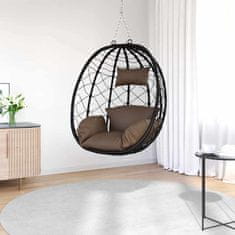 Vidaxl Viseči stol v obliki jajca Kavna 91.5 x 60 x 110 cm poli ratan
