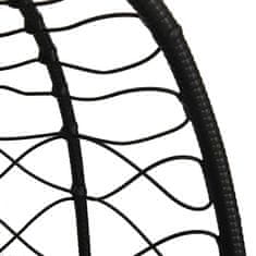 Vidaxl Viseči stol v obliki jajca Kavna 91.5 x 60 x 110 cm poli ratan