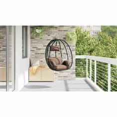 Vidaxl Viseči stol v obliki jajca Kavna 91.5 x 60 x 110 cm poli ratan