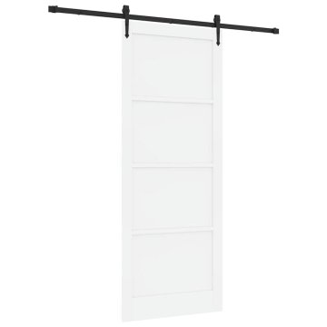 Vidaxl Drsna vrata ORKDAL Bela 93 x 232 cm Trdna borovina