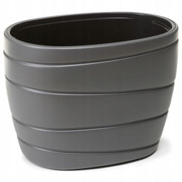shumee PASSA 60x43 ovalni nizek plastični cvetlični lonček z vložkom