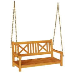 Vidaxl 2-sedežna viseča klop 110 x 56 x 58 cm iz masivnega akacijevega lesa.