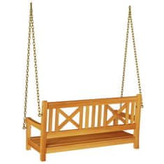 Vidaxl 2-sedežna viseča klop 110 x 56 x 58 cm iz masivnega akacijevega lesa.