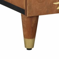 Vidaxl Strani šal s polico Rjava 90 x 33.5 x 75 cm Trden mangov les