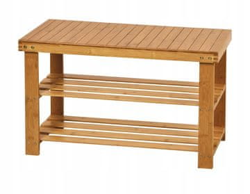 shumee Sven stojalo za čevlje iz bambusa s sedežem