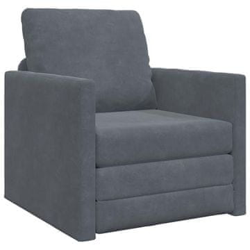 Vidaxl Sofa postelja Temno siva 74 x 77 x 81 cm Žamet