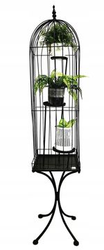 shumee Dekorativno stoječe stojalo za rože, kovinsko, črno, 152 cm