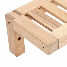 Vidaxl Stenski viseči stojalo Bež 62 x 10 x 12.5 cm Trden orehov les