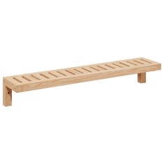Vidaxl Stenski viseči stojalo Bež 62 x 10 x 12.5 cm Trden orehov les