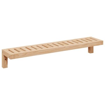 Vidaxl Stenski viseči stojalo Bež 62 x 10 x 12.5 cm Trden orehov les