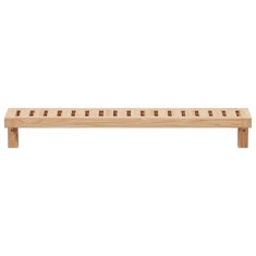 Vidaxl Stenski viseči stojalo Bež 62 x 10 x 12.5 cm Trden orehov les