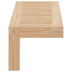 Vidaxl Stenski viseči stojalo Bež 62 x 10 x 12.5 cm Trden orehov les
