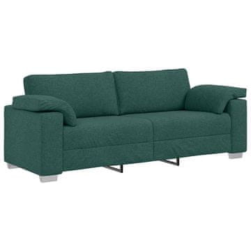 Vidaxl 3-sedežna sedežna Temno zelena 220 cm blago