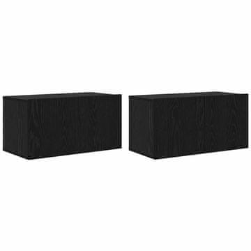 Vidaxl Komplet TV omaric 2 szt. Črna 60 x 30 x 30 cm Konstruiran les