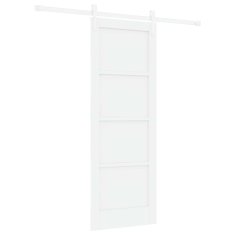 Vidaxl Drsna vrata Bela 73.5 x 198.5 cm Trd borov les in jeklo