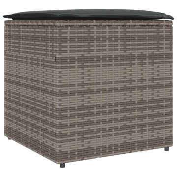 Vidaxl Škatla za blazine Siva 50 x 50 x 50 cm poli ratan