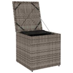 Vidaxl Škatla za blazine Siva 50 x 50 x 50 cm poli ratan