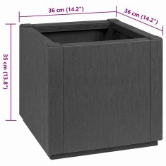 Vidaxl Vrtni Lonček v temno sivi barvi, 36 x 36 x 35 cm, iz PP