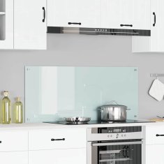 Vidaxl Kuhinjska hrbtna stena Bela 120x50x0,6 cm Kaljeno steklo