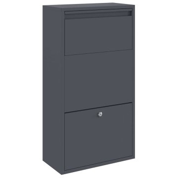Vidaxl Škatla za dostavo z vrati Antracit 44 x 22 x 82 cm Jeklo