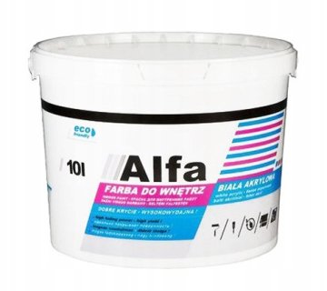shumee Bela akrilna barva za stene in strope 10L Alfa