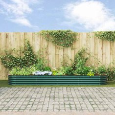 Vidaxl Vrtna visoka greda Zelena 400 x 80 x 44 cm Jeklo