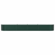Vidaxl Vrtna visoka greda Zelena 400 x 80 x 44 cm Jeklo