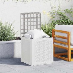 Vidaxl Škatla za shranjevanje v vrtu Bela 55 x 53 x 57 cm Polipropilen