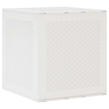Vidaxl Škatla za shranjevanje v vrtu Bela 55 x 53 x 57 cm Polipropilen