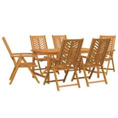 Vidaxl Komplet za jedilnico v vrtu 7 pcs Rjava 150 x 90 x 74 cm