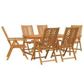 Vidaxl Komplet za jedilnico v vrtu 7 pcs Rjava 150 x 90 x 74 cm
