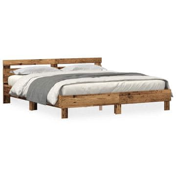 Vidaxl Konstrukcija postelje Star les 200 x 200 cm Konstruiran les