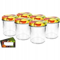 shumee Steklen kozarec s pokrovom in etiketo TO fi82/6 346ml - 6 kosov