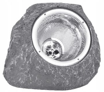 shumee Solarna vrtna svetilka LED 14,5 cm v obliki kamna, keramična, 4 diode