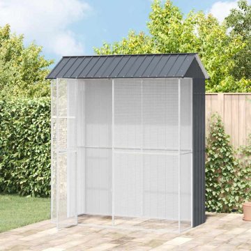 Vidaxl Aviarij za ptice antracit 215 x 110 x 247 cm jekleni