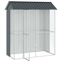 Vidaxl Aviarij za ptice antracit 215 x 110 x 247 cm jekleni