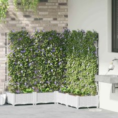 Vidaxl Vrtni lončki 1 kos Mreža Bela 120 x 120 x 126 cm Plastika
