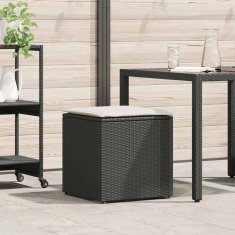 Vidaxl Škatla za blazine Črna 50x50x50 cm Poli ratan
