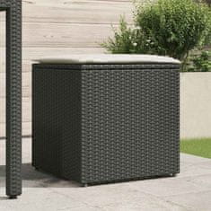Vidaxl Škatla za blazine Črna 50x50x50 cm Poli ratan