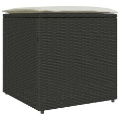 Vidaxl Škatla za blazine Črna 50 x 50 x 50 cm poli ratan