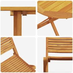 Vidaxl Zunanja garnitura 3 pcs Naravno les 70 x 70 x 75 cm