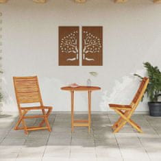 Vidaxl Zunanja garnitura 3 pcs Naravno les 70 x 70 x 75 cm