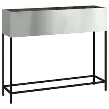 Vidaxl Povišano vrtnarsko korito srebrna 100 x 26 x 82 cm
