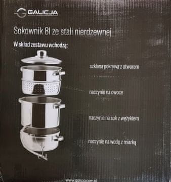 Galicja Sokovnik iz nerjavečega jekla za konzerve 8l