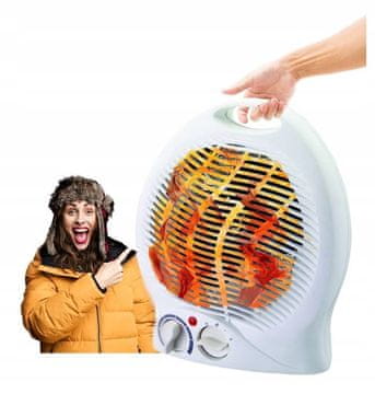 shumee Električni grelec z ventilatorjem 2000 W, bel