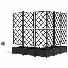Vidaxl Vrtni lončki 1 kos Mreža Črna 120 x 120 x 126 cm Plastika