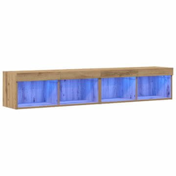 Vidaxl Komplet TV omaric z LED 2 szt. Umetni hrast 80 x 30 x 30 cm