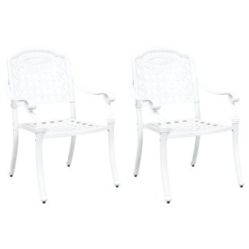 Vidaxl Vrtni Stol 2 pcs Bela 55 x 56,5 x 91cm Aluminij